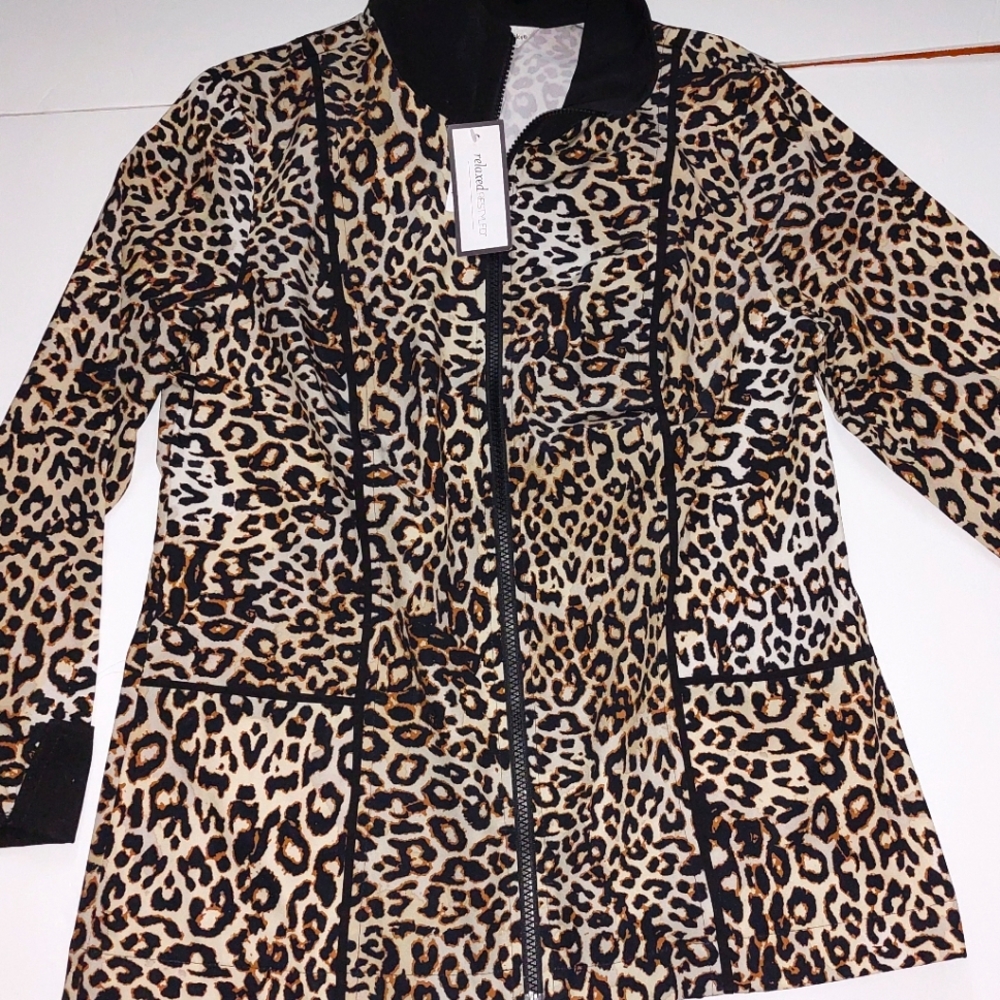 Christopher & Banks Leopard Print Jacket size small, relaxed fit